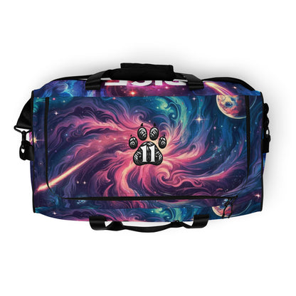 "Growth Mindset" Duffle Bag with Colorful Galaxy Design and Inspirational Quotes – Perfect Gym Bag for Fitness Enthusiasts Featuring Unique Artistic Graphics, Spacious Interior, and Convenient Straps for Easy Carrying