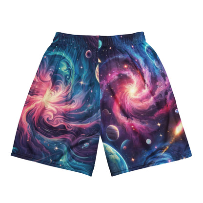 Unisex Mesh Galaxy Print Shorts - Mission