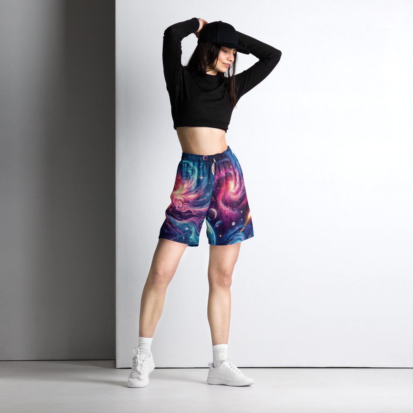 Unisex Mesh Galaxy Print Shorts - Mission