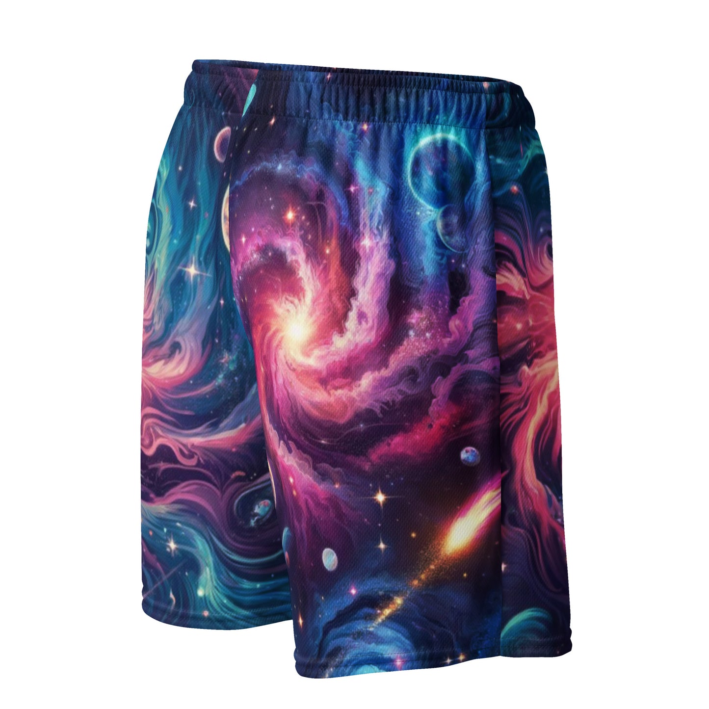 Unisex Mesh Galaxy Print Shorts - Mission