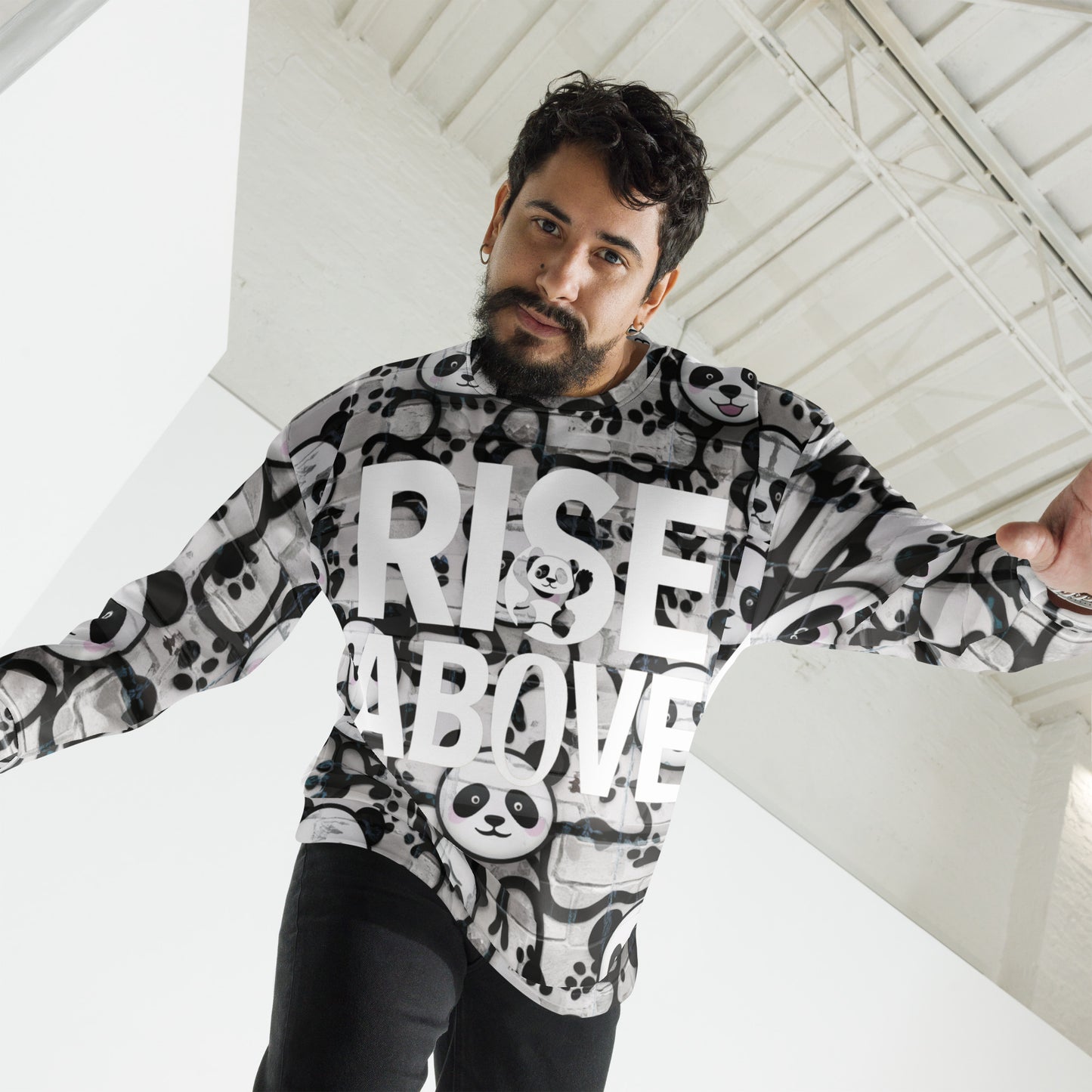 Mission 11 Rise Above Panda Unisex Sweatshirt