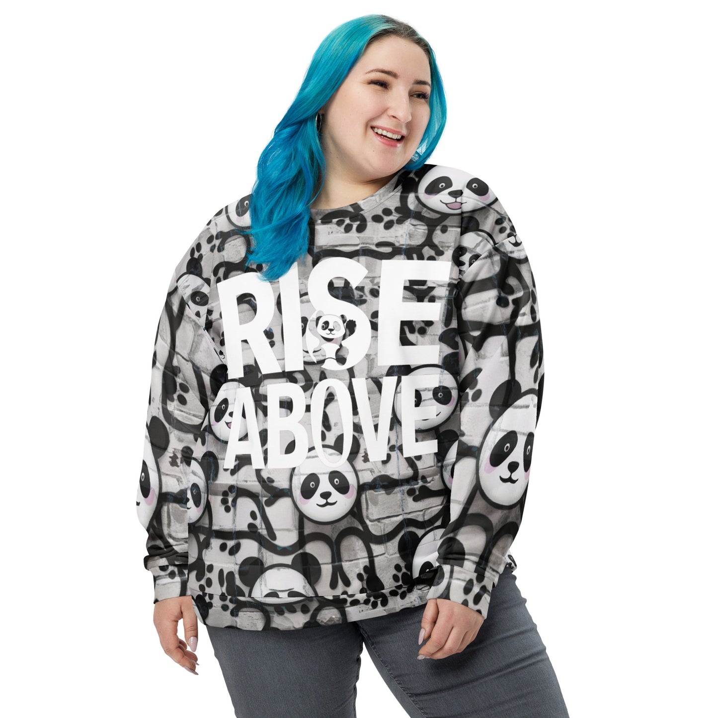 Mission 11 Rise Above Panda Unisex Sweatshirt