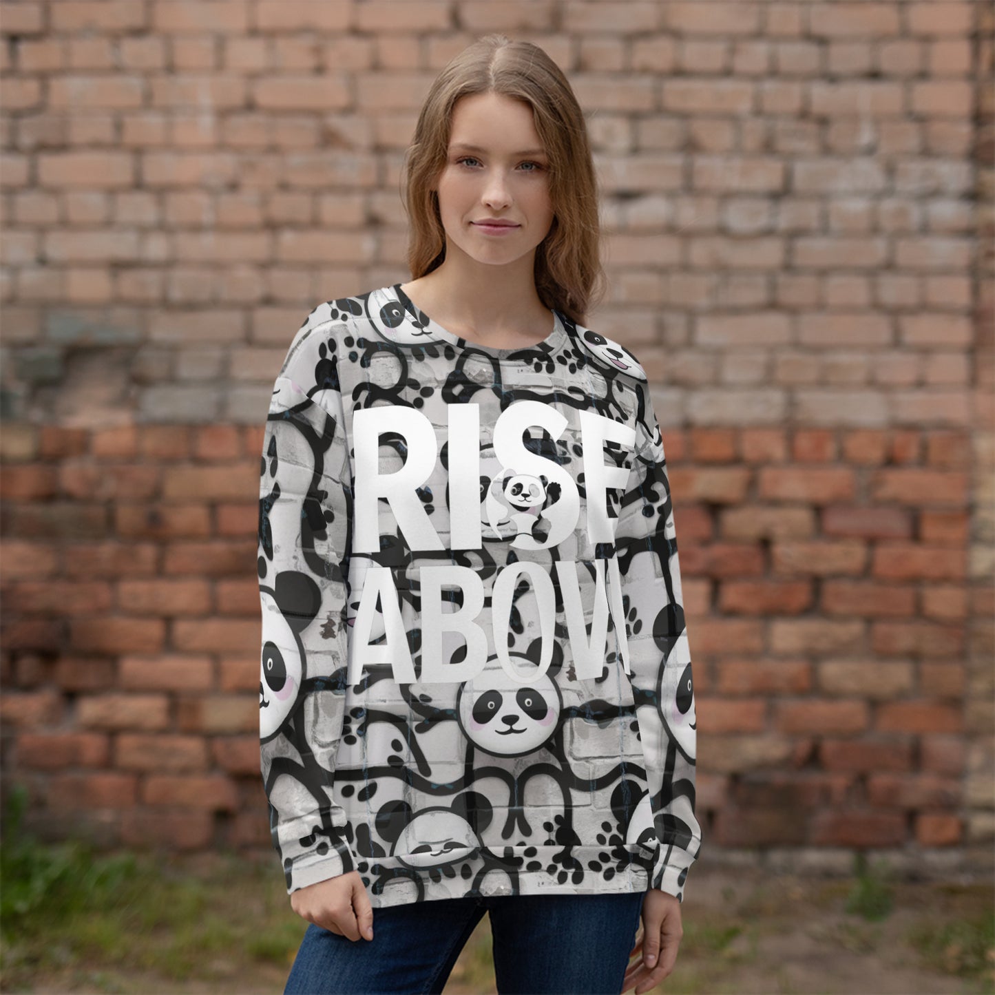 Mission 11 Rise Above Panda Unisex Sweatshirt