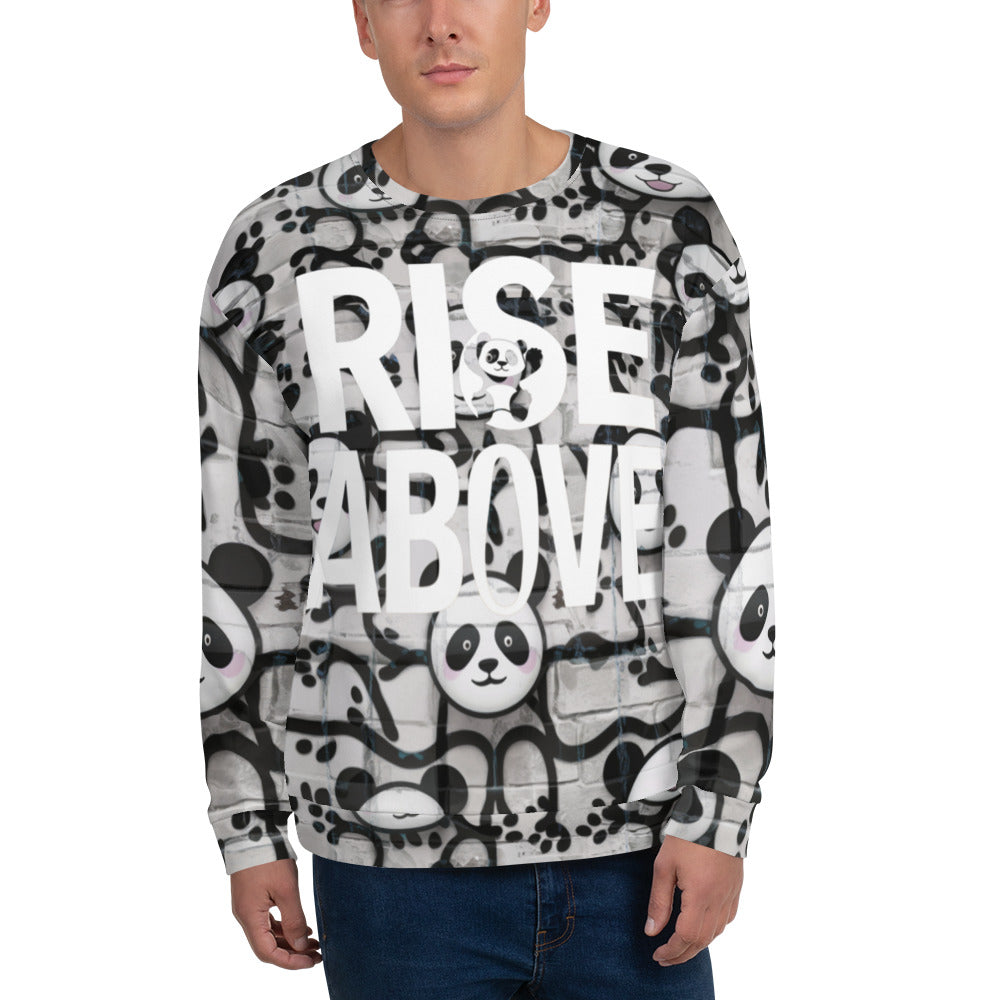 Mission 11 Rise Above Panda Unisex Sweatshirt