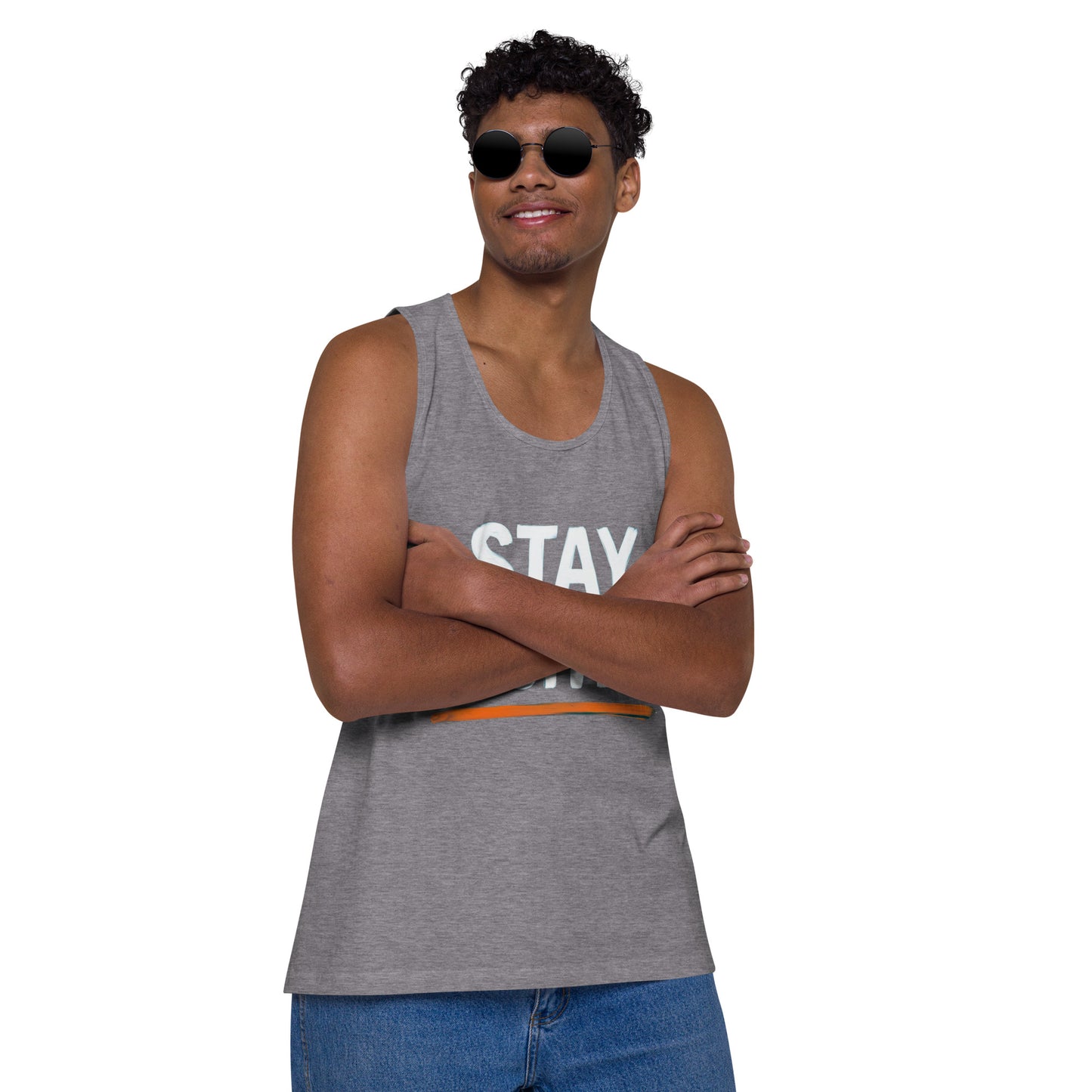 Men's 'Stay Positive' Tank Top - Motivational Workout Shirt