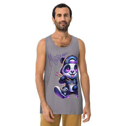 Men's Panda Eating Noodles Tank Top - Mission 11