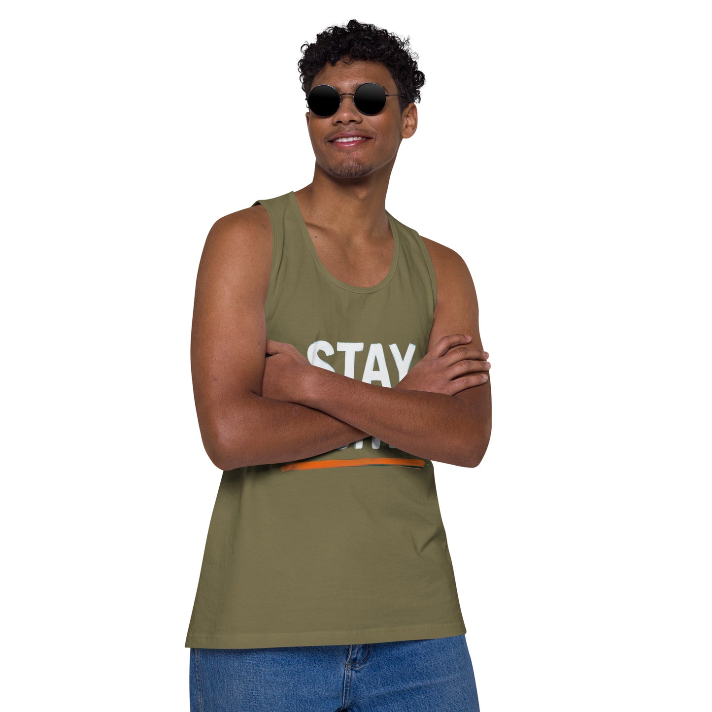 Men's 'Stay Positive' Tank Top - Motivational Workout Shirt