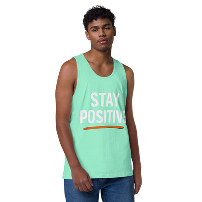 Men's 'Stay Positive' Tank Top - Motivational Workout Shirt