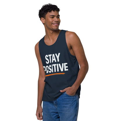 Men's 'Stay Positive' Tank Top - Motivational Workout Shirt