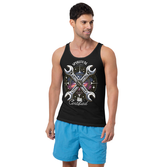 Men's Spiritual Mechanic Tank Top - ASE Certified Universe Connection Shirt