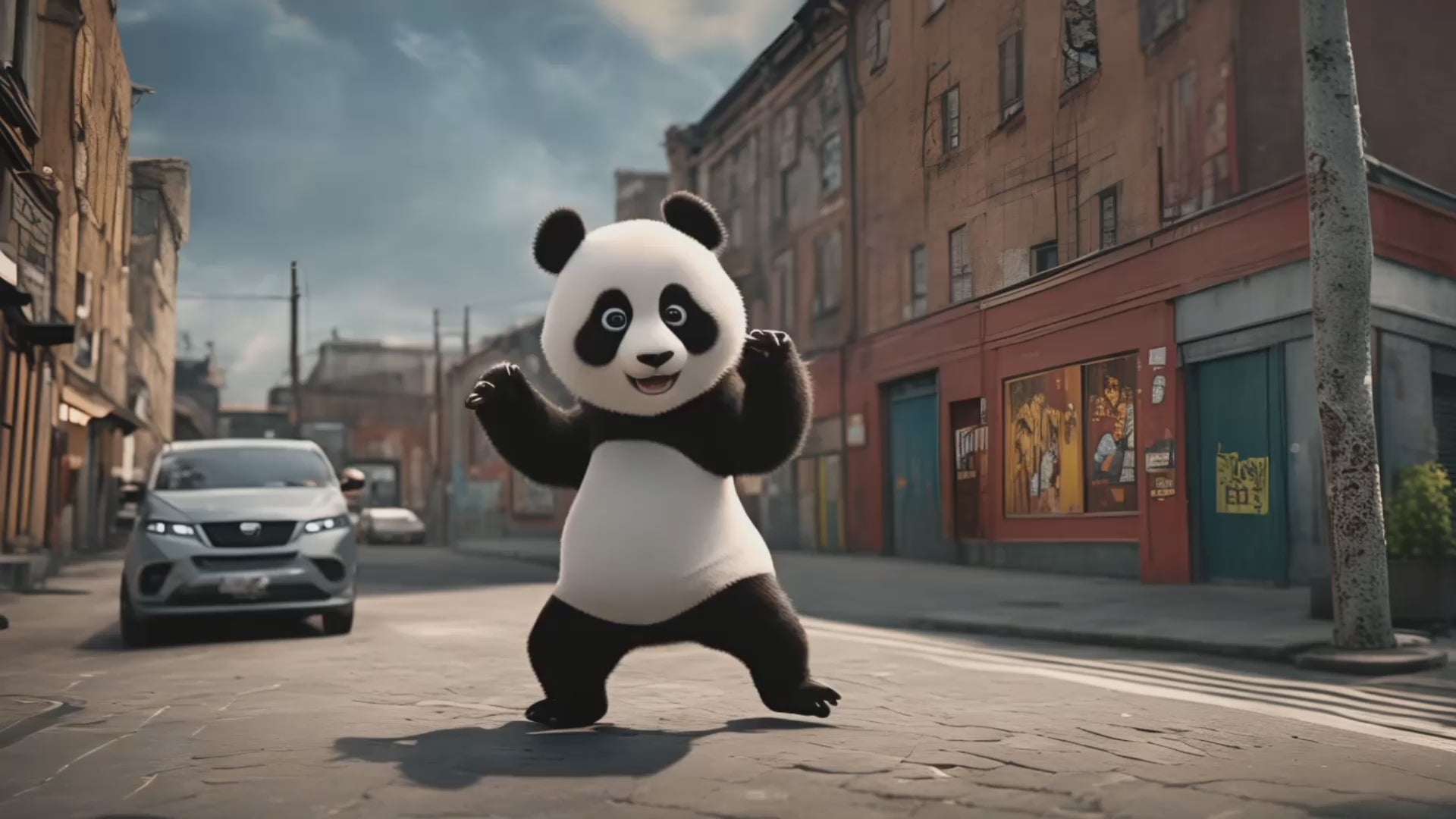 Load video: Short video of a cartoon panda dancing in an urban environment with the words &#39;Empower Your Mind&#39; appearing on the screen. Fun and motivational clip showcasing Mission 11&#39;s message of empowerment and self-discovery.