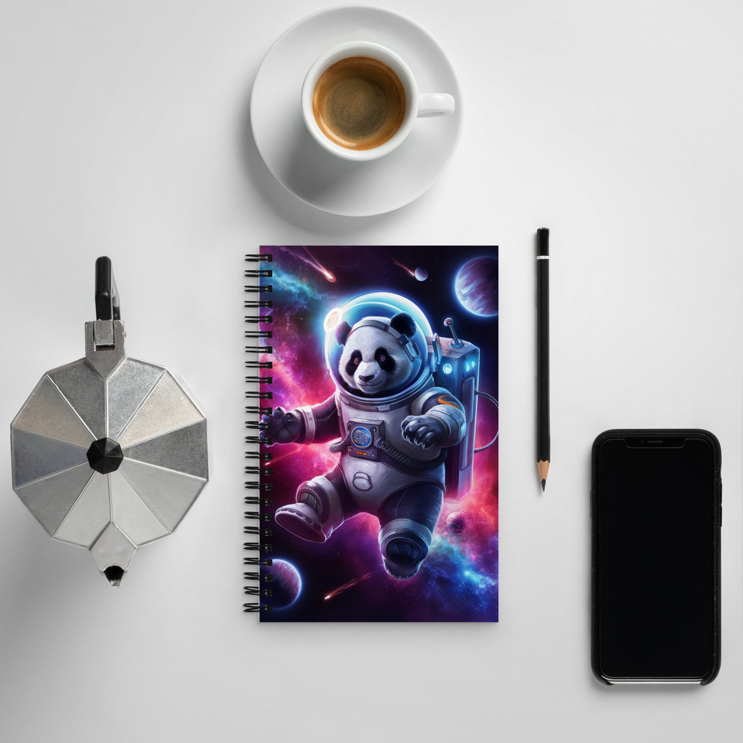 Space Explorer Panda Notebook – Inspirational and Motivational Journal with Dotted Pages