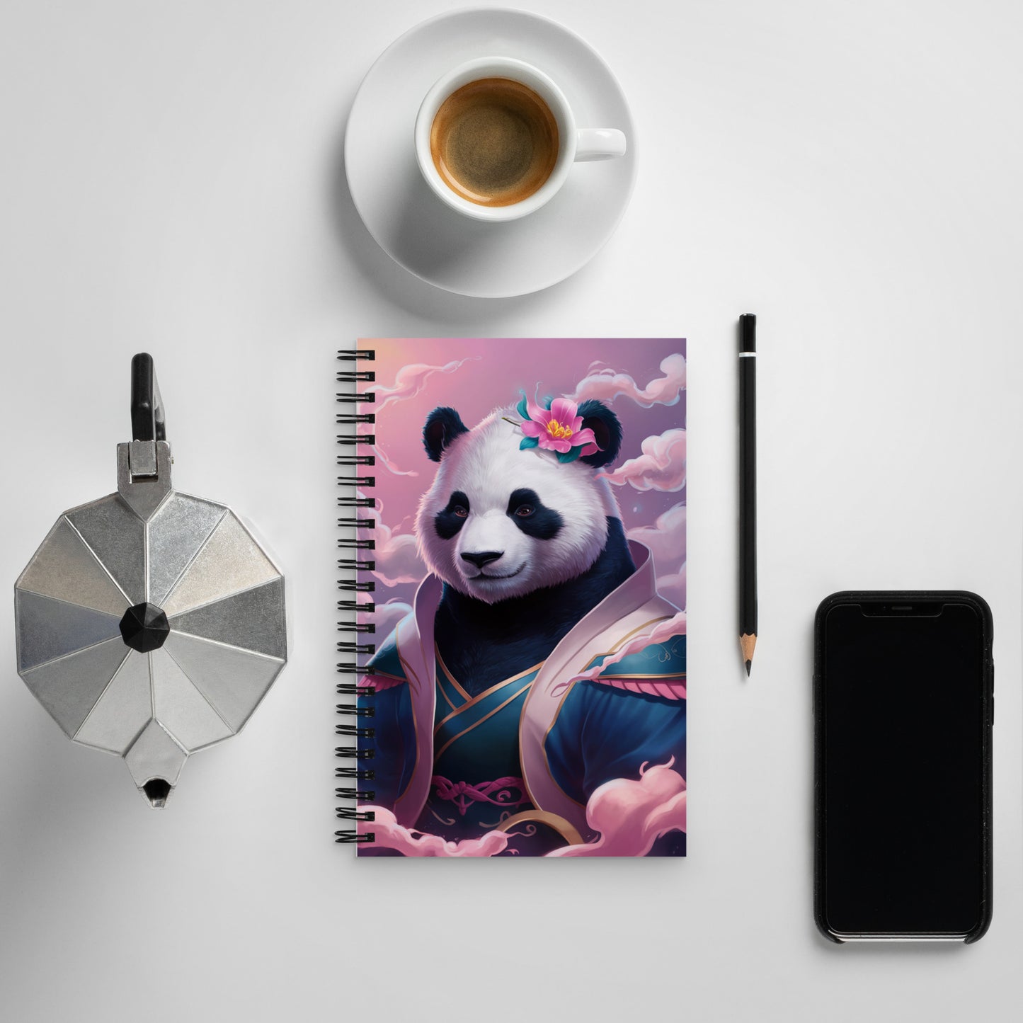 Elegant Panda Princess Notebook – Inspirational and Motivational Journal with Dotted Pages