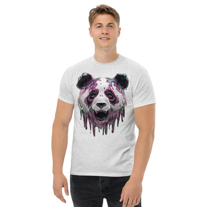 Trippy Melting Panda Face Graphic Tee