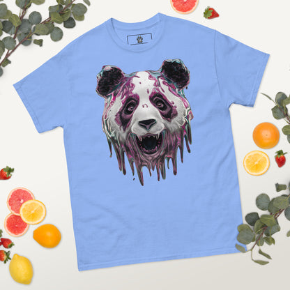 Trippy Melting Panda Face Graphic Tee