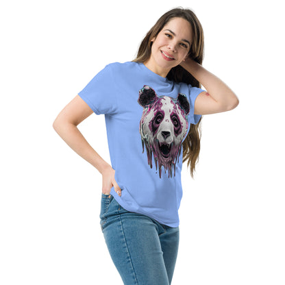 Trippy Melting Panda Face Graphic Tee