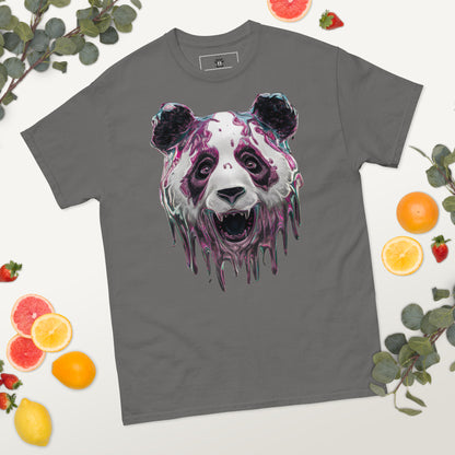 Trippy Melting Panda Face Graphic Tee