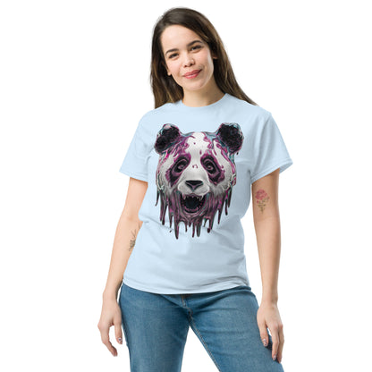 Trippy Melting Panda Face Graphic Tee