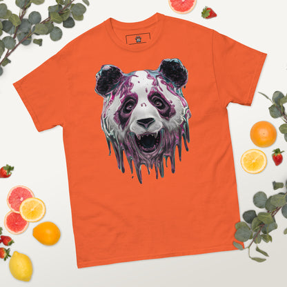 Trippy Melting Panda Face Graphic Tee