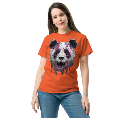 Trippy Melting Panda Face Graphic Tee