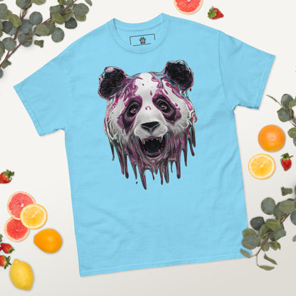 Trippy Melting Panda Face Graphic Tee