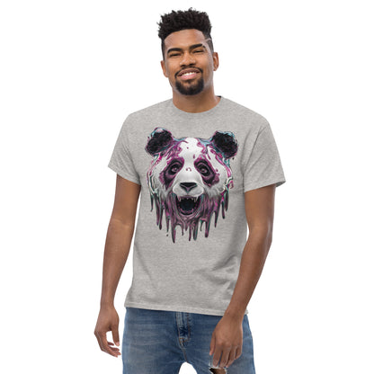 Trippy Melting Panda Face Graphic Tee