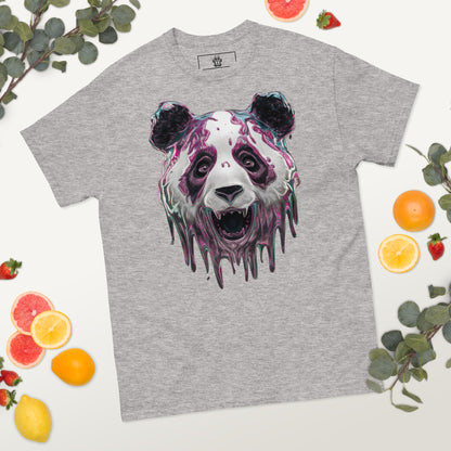 Trippy Melting Panda Face Graphic Tee