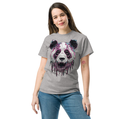 Trippy Melting Panda Face Graphic Tee