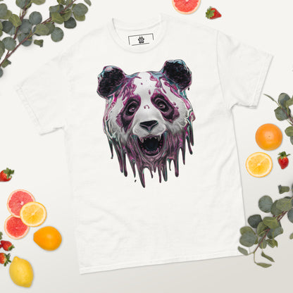 Trippy Melting Panda Face Graphic Tee