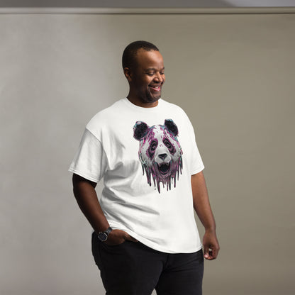 Trippy Melting Panda Face Graphic Tee