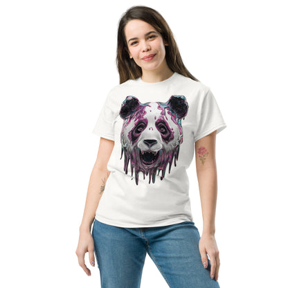 Trippy Melting Panda Face Graphic Tee