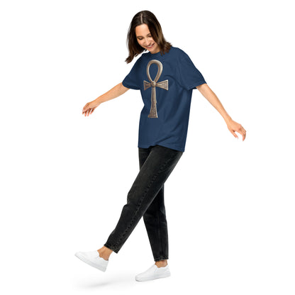 Unisex Heavyweight Garment-Dyed T-Shirt with Ankh Symbol