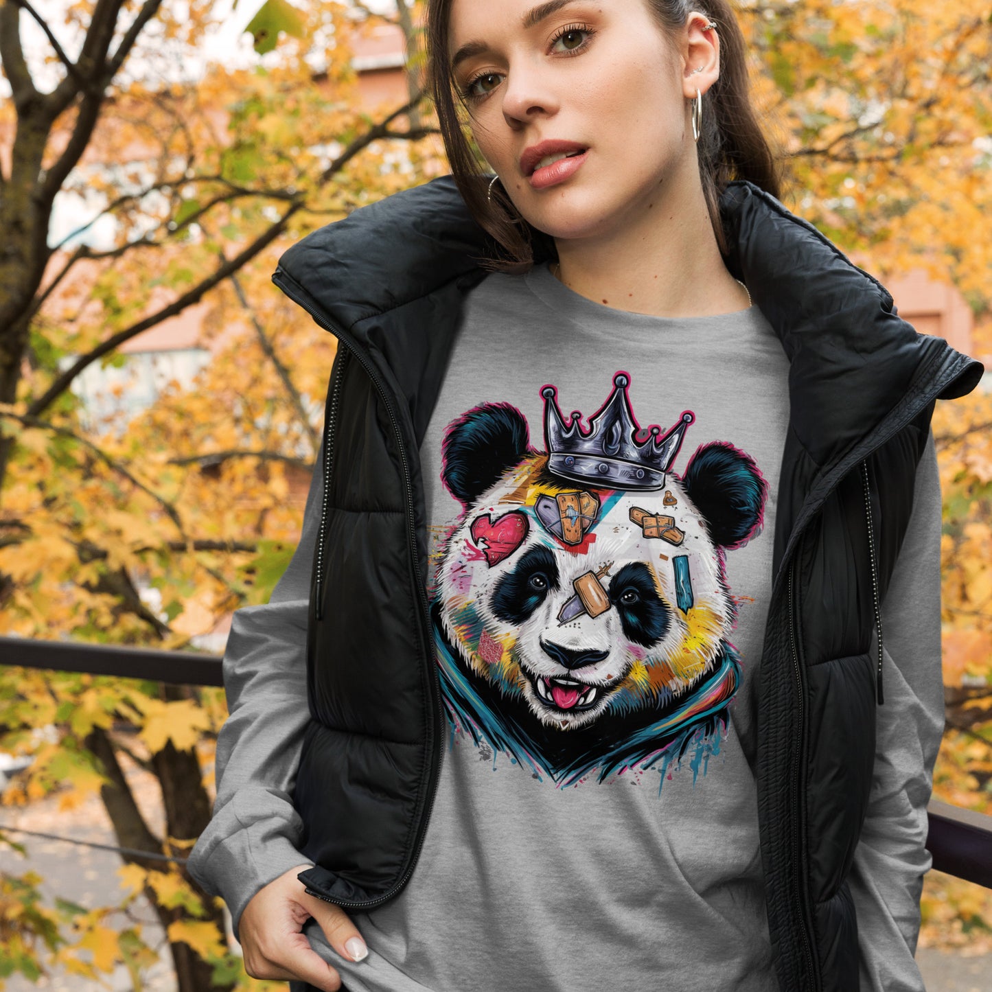 Purpose-Driven Apparel: Inspirational Long Sleeve Tee with Resilient Panda Design | Mission 11