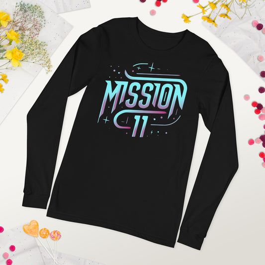 Unisex Long Sleeve Shirt - Mission 11 Galaxy Design in Pink and Blue