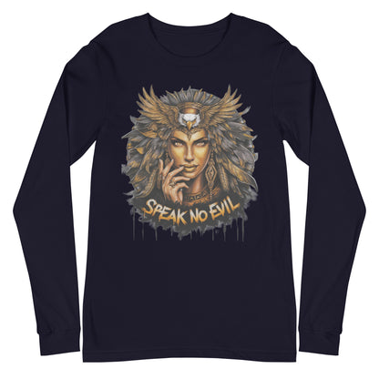 Unisex Long Sleeve Shirt - Ma'at 'I Will Not Speak Evil' Design - Mission 11