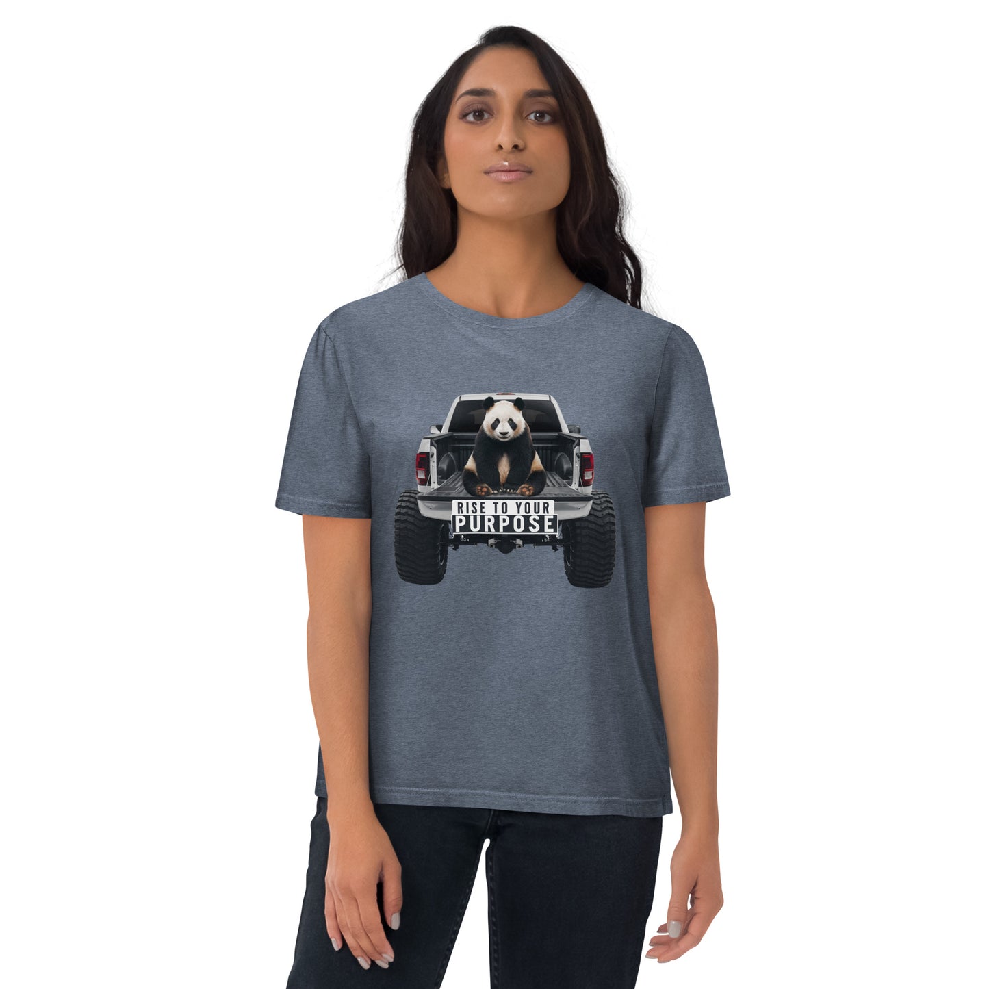 Mission 11 'Rise to Your Purpose' Organic Cotton Unisex Shirt – Eco-Friendly Apparel with Inspirational Panda Truck Design