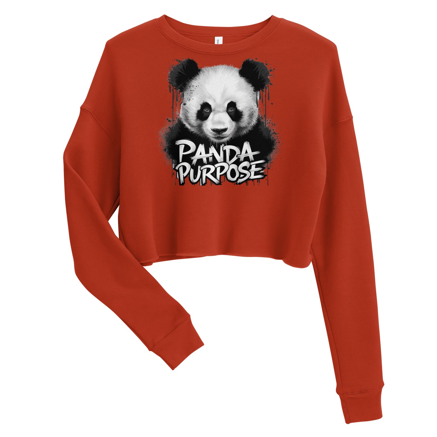 Mission 11 Fleece Crop Sweatshirt: Fashionable Comfort with Panda Purpose Design