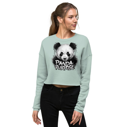 Mission 11 Fleece Crop Sweatshirt: Fashionable Comfort with Panda Purpose Design