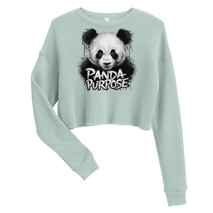 Mission 11 Fleece Crop Sweatshirt: Fashionable Comfort with Panda Purpose Design