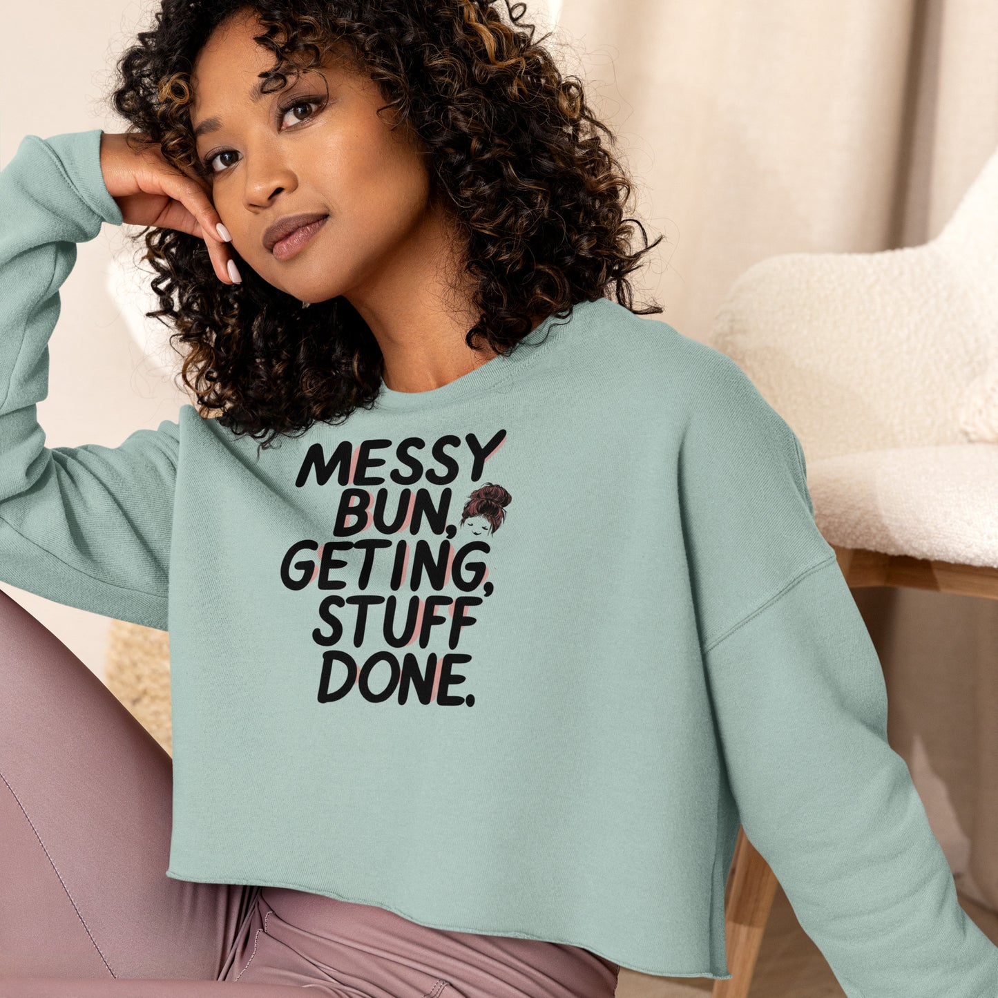 Mission 11 Messy Bun Crop Sweatshirt