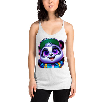 Women's Purpose the Panda Racerback Tank Top - Inspirational Mission 11 Apparel