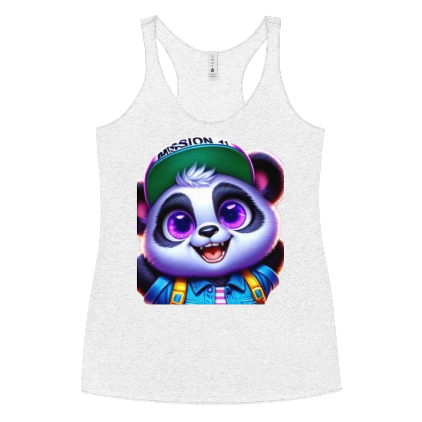 Women's Purpose the Panda Racerback Tank Top - Inspirational Mission 11 Apparel