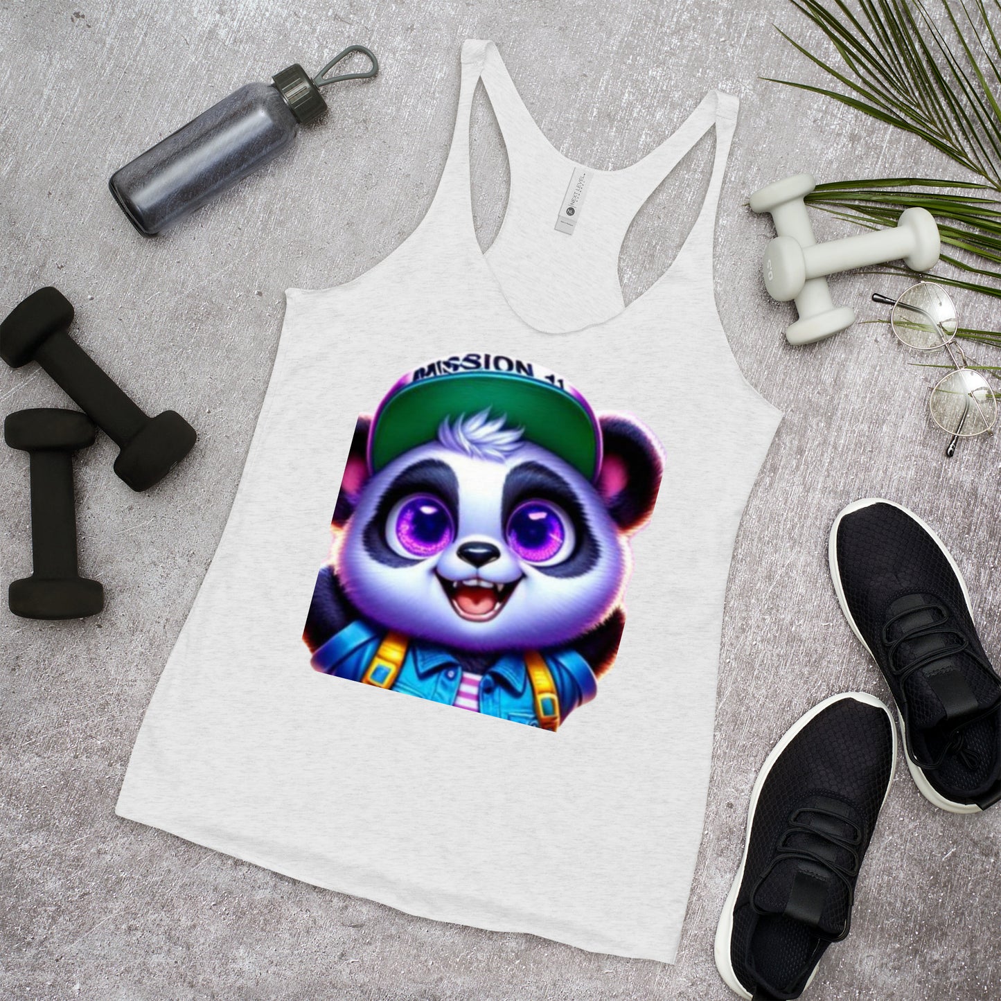 Women's Purpose the Panda Racerback Tank Top - Inspirational Mission 11 Apparel