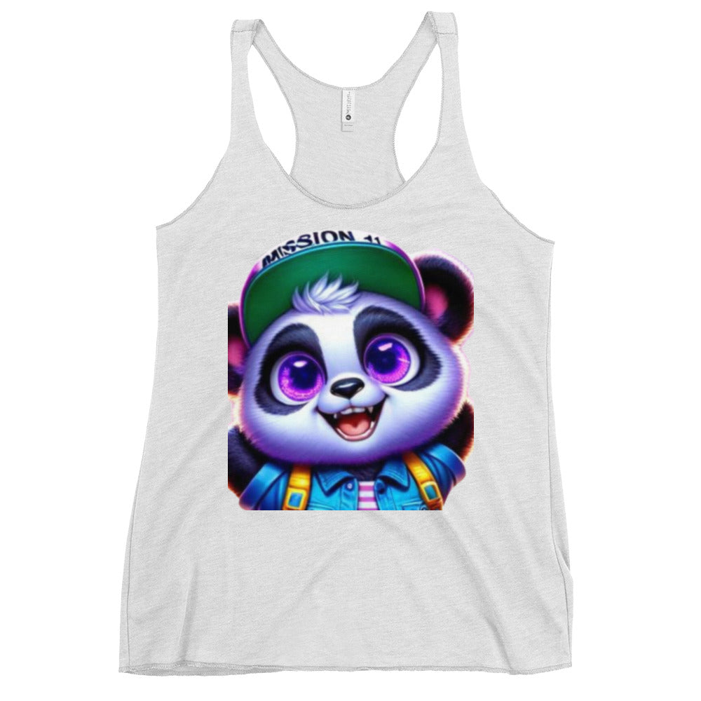 Women's Purpose the Panda Racerback Tank Top - Inspirational Mission 11 Apparel