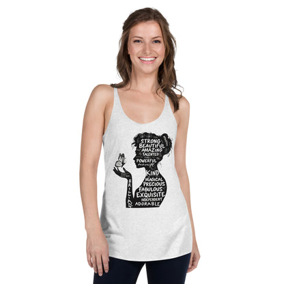 Women's Empowering Words Racerback Tank Top - Inspirational Mission 11 Apparel