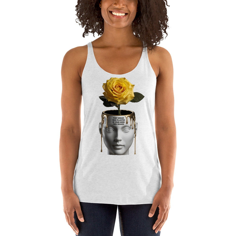 Women's Blooming Mind Racerback Tank Top - Inspirational Mission 11 Apparel