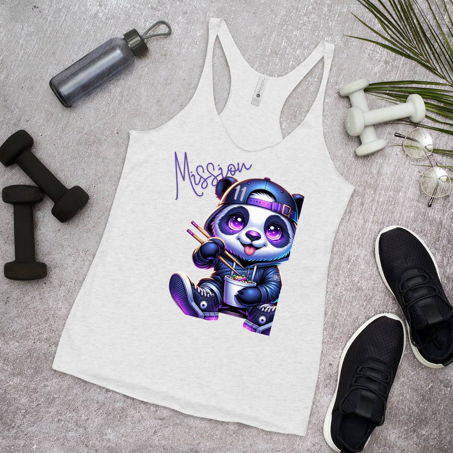 Women's Racerback Tank Top - Purpose the Panda in Streetwear