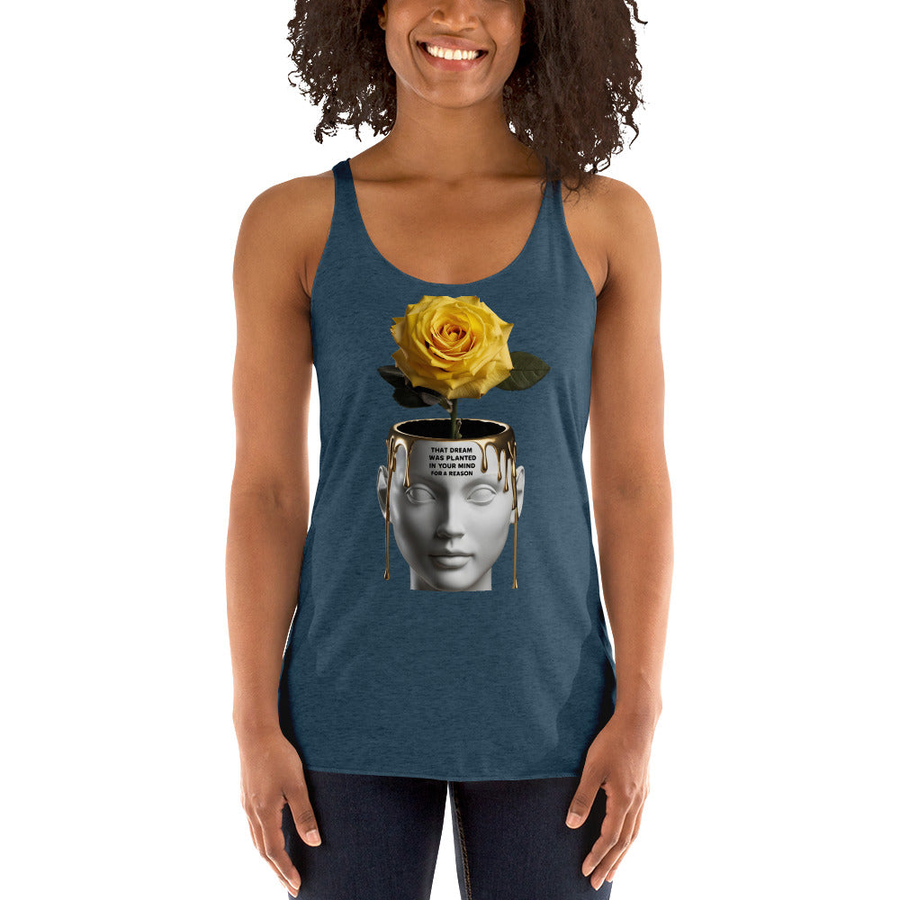 Women's Blooming Mind Racerback Tank Top - Inspirational Mission 11 Apparel