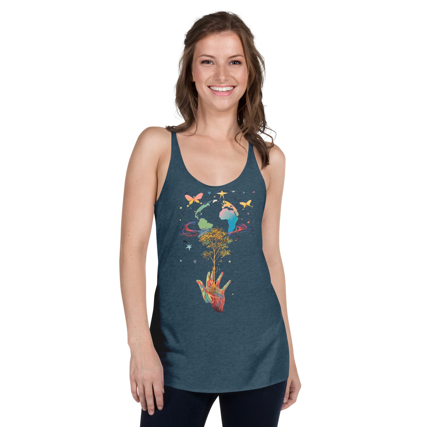 Women's Racerback Tank Top - Cosmic Growth Design - Mission 11