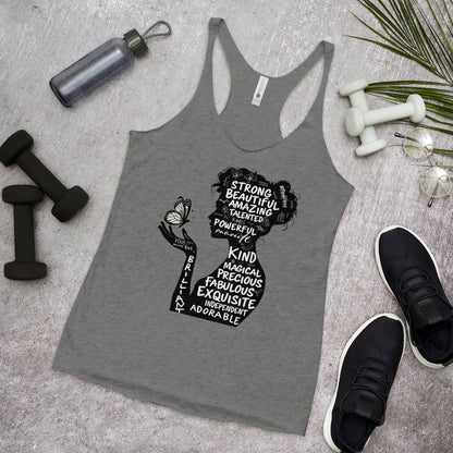 Women's Empowering Words Racerback Tank Top - Inspirational Mission 11 Apparel